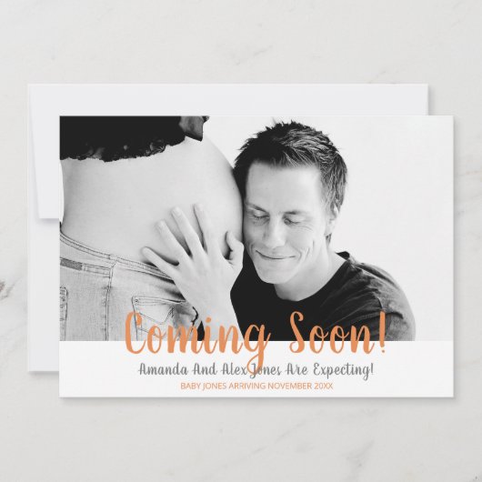 Binnenkort foto Zwangerschap Aankondiging (Voorkant)