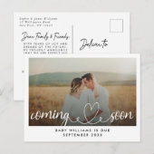 Binnenkort foto Zwangerschap Aankondigingskaart (Voorkant / Achterkant)