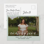 Binnenkort foto Zwangerschap Aankondigingskaart (Voorkant / Achterkant)