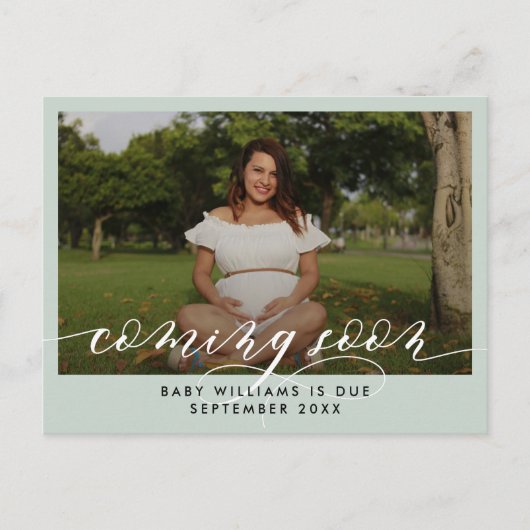 Binnenkort foto Zwangerschap Aankondigingskaart (Voorkant)