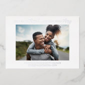 Binnenkort gehuwd als feestfeest folie uitnodiging (Voorkant)