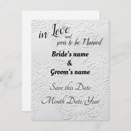 "Binnenkort gehuwd "De datum van aankondiging opsl (Voorkant / Achterkant)