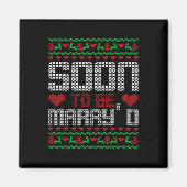 Binnenkort Gelukkig Getrouwd Kerst Bruid En Bruide Magneet (Voorkant)