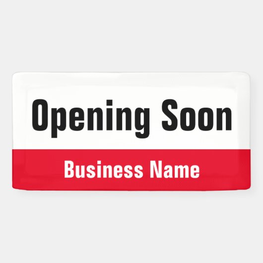 Binnenkort geopend Red Black and White Business Spandoek (Horizontaal)