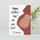 Binnenkort gepersonaliseerd als vader, Happy Vader Feestdagenkaart (Staand voorkant)