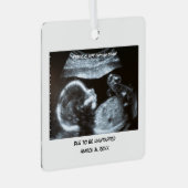 "Binnenkort" gepersonaliseerde foto Metalen Ornament (Voorkant Rechts)