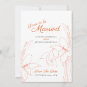 Binnenkort getrouwd botanica art gladiolus sinaasa save the date (Voorkant)