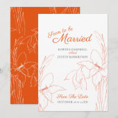 Binnenkort getrouwd botanica art gladiolus sinaasa save the date (Voorkant / Achterkant)