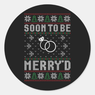 Binnenkort Getrouwd Kerstbruid Bruidegom C Ronde Sticker