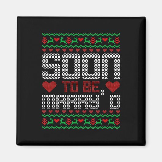 Binnenkort getrouwd Kerstbruid en bruidegom Magneet (Voorkant)