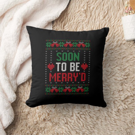 Binnenkort Getrouwd Merry'd Kerst Bruid & Bruidego Kussen (Deken)