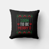Binnenkort Getrouwd Merry'd Kerst Bruid & Bruidego Kussen (Voorkant)