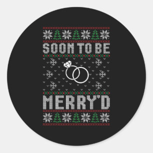 Binnenkort getrouwd met Merryd Christmas Bride Gro Ronde Sticker