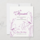 Binnenkort getrouwde botanica gladiolus moerbei kaart (Voorkant)