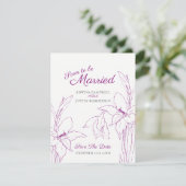 Binnenkort getrouwde botanica gladiolus moerbei kaart (Staand voorkant)