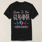 Binnenkort Glamma 2023 Moederdag Eerste Kerstmis T-shirt (Design voorkant)
