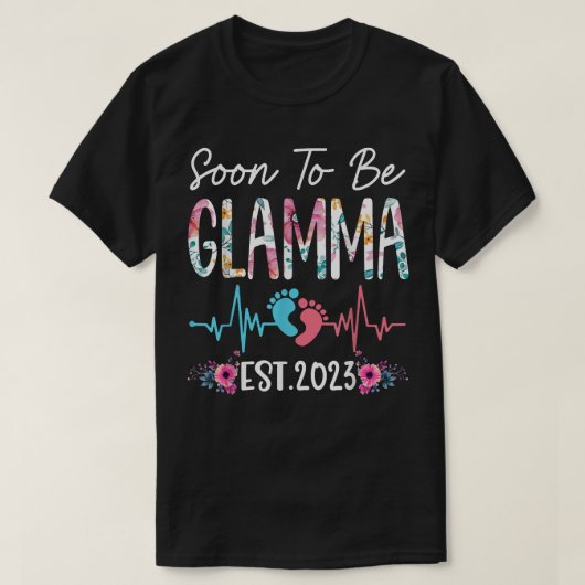 Binnenkort Glamma 2023 Moederdag Eerste Kerstmis T-shirt (Design voorkant)