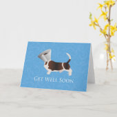 Binnenkort goed - Basset Hound Male Kaart (Gele Bloem)