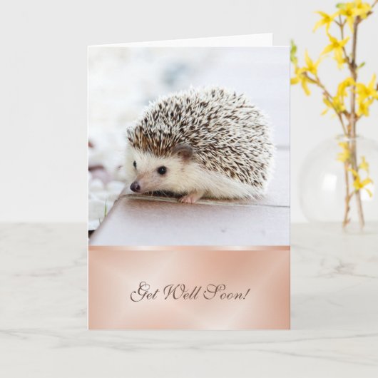 Binnenkort goed | Cute Hedegel Kaart (Gele Bloem)