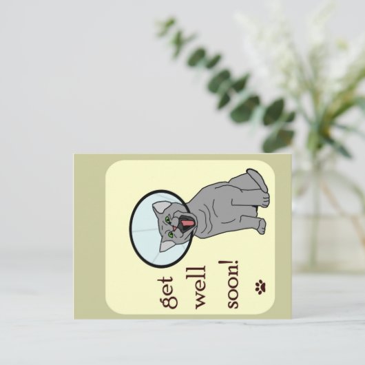 Binnenkort goed | Kat met klonen Briefkaart (Staand voorkant)