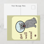 Binnenkort goed | Kat met klonen Briefkaart (Voorkant / Achterkant)