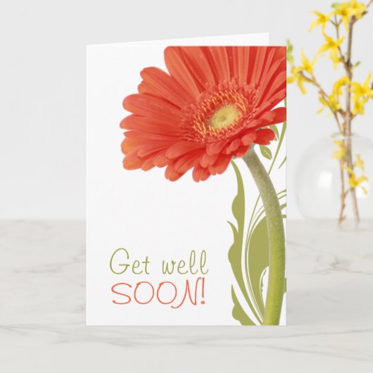 Binnenkort goed Oranje Gerbera Daisy Blank binneni Kaart (Gele Bloem)