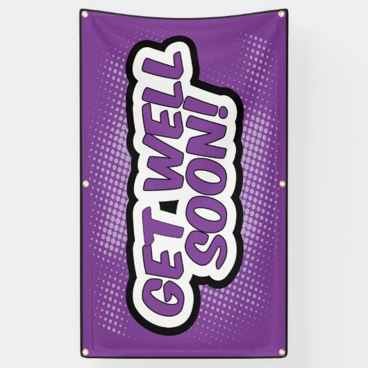 Binnenkort goed paars spandoek (Verticaal)