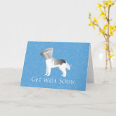 Binnenkort goed - Siberian Husky Male Kaart (Gele Bloem)