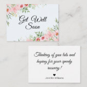 Binnenkort goed, waterverf roze, stijlvol notitiekaartje (Voorkant / Achterkant)