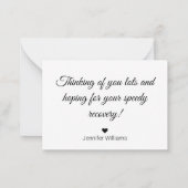 Binnenkort goed, waterverf roze, stijlvol notitiekaartje (Achterkant)