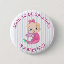 Binnenkort GRANDMA of A Baby Girl Button