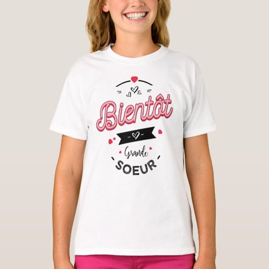 Binnenkort groot zusje t-shirt (Voorkant)