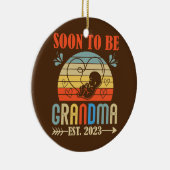 Binnenkort grootmoeder 2023 vrouwen Zwangerschap Keramisch Ornament (Rechts)