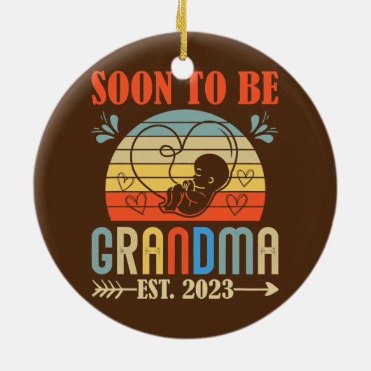 Binnenkort grootmoeder 2023 vrouwen Zwangerschap Keramisch Ornament (Achterkant)