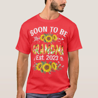 Binnenkort grootmoeder 2023 - Zonnebloem - eerste  T-shirt