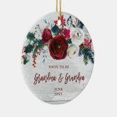 Binnenkort grootmoeder en grootpa gepersonaliseerd keramisch ornament (Rechts)