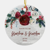 Binnenkort grootmoeder en grootpa gepersonaliseerd keramisch ornament (Voorkant)