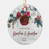 Binnenkort grootmoeder en grootpa gepersonaliseerd keramisch ornament (Links)