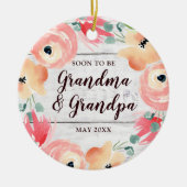 Binnenkort grootmoeder en opa op maat gemaakt keramisch ornament (Voorkant)