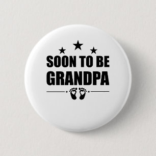 Binnenkort Grootvader Nieuw Grootvader Zwangerscha Ronde Button 5,7 Cm