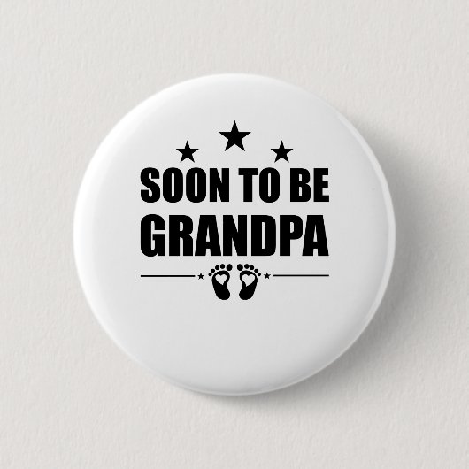 Binnenkort Grootvader Nieuw Grootvader Zwangerscha Ronde Button 5,7 Cm (Voorkant)