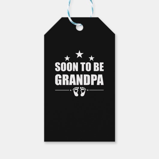 Binnenkort Grootvader Opa Zwangerschapsaankondigin Cadeaulabel (Voorkant)