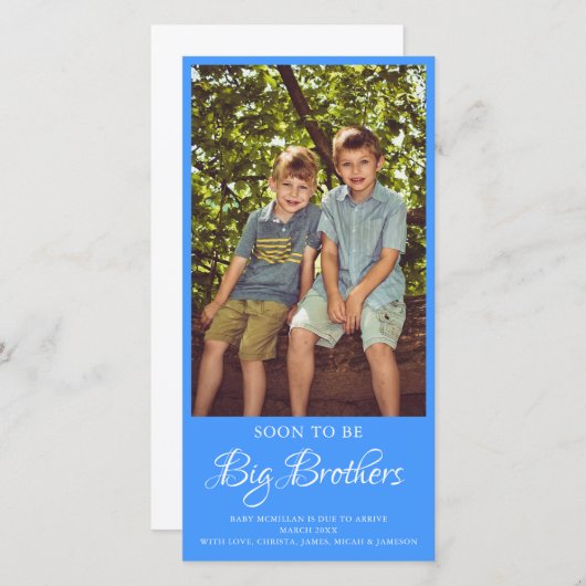 Binnenkort Grote Broer Zwangerschap Aankondiging (Voorkant / Achterkant)