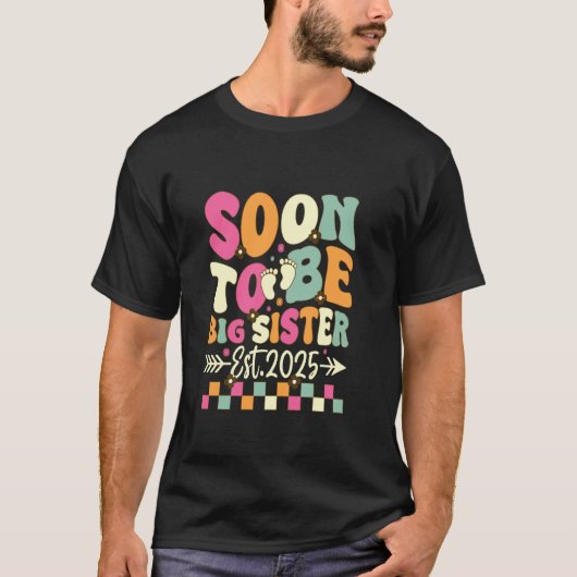 Binnenkort grote zus 2025 t-shirt (Voorkant)