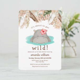 Binnenkort helemaal wild Boho Tropische Nijlpaard Kaart
