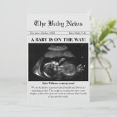 Binnenkort in de krant Foto Zwangerschap Aankondig Kaart (Staand voorkant)