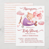 Binnenkort kleine roze proefbeer aangereden kaart (Voorkant / Achterkant)