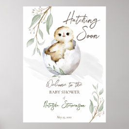 Binnenkort kleine vogelpluis baby shower welkom bo poster