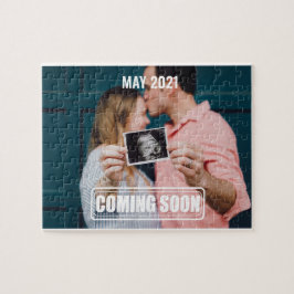 binnenkort komt een grappige baby/geboorteaankondi legpuzzel