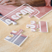 binnenkort komt een grappige baby/geboorteaankondi legpuzzel (Zijkant)